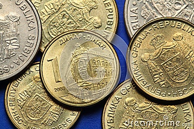 Coins of Serbia Stock Photo