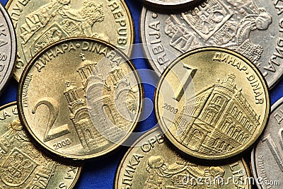 Coins of Serbia Stock Photo