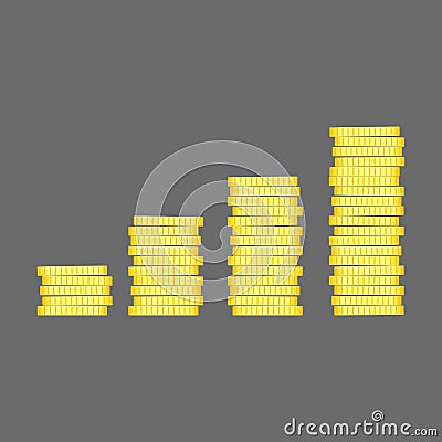 Coins stack. Gold money icon flat design illustration vector. Bu Vector Illustration