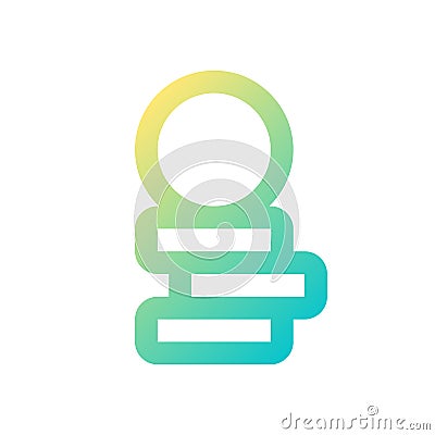 Coins stack pixel perfect gradient linear ui icon Vector Illustration