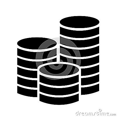 Coins stack vector icon Vector Illustration