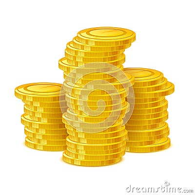 Coins stack vector illustration. Golden money cash. Vector Illustration