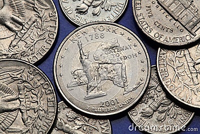 Coins of USA. US 50 state quarter Stock Photo