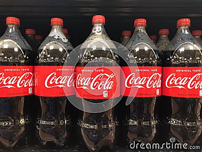 Coke Cola Display Bottles Editorial Stock Photo