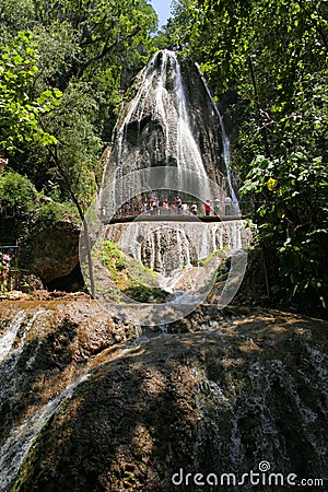 Waterfall cola de caballo in monterrey nuevo leon, mexico. I Stock Photo