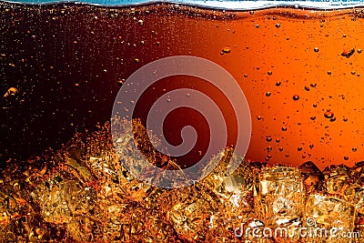 Cola with Ice. Stock Photo