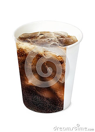 Cola in paper cup isolate Stock Photo