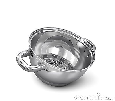 Colander, isolated on white background. 3d illustration Cartoon Illustration