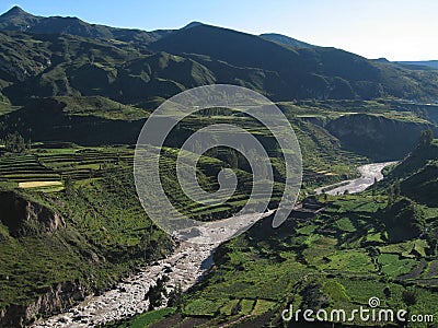 Colca Canyon River Stock Photo