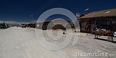 Colchani main road. PotosÃ­ Department. Bolivia Editorial Stock Photo