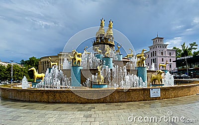 Colchis Fountain on the central square in Kutaisi, Georgia Editorial Stock Photo