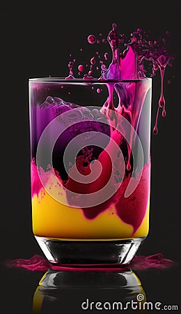 Amazing purple, pink, orange fusion cocktail Stock Photo