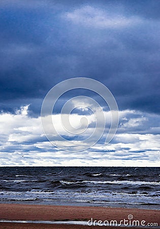 Cold autumn Baltic sea - Poland Stock Photo