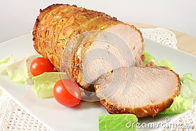 Cold baked pork, ham Stock Photo
