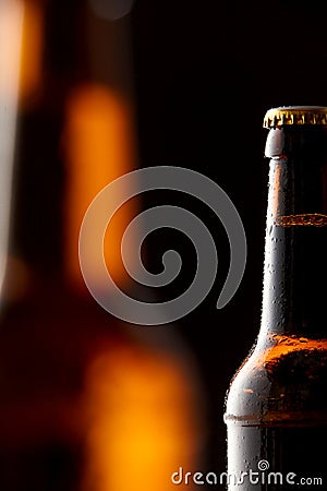 Cold beer in a bottle for Oktoberfest concept Stock Photo