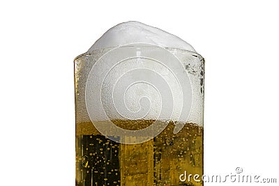 Cold beer in frosty glas, biergarten Stock Photo