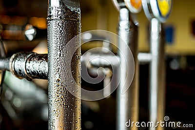 Cold beer pump Stock Photo