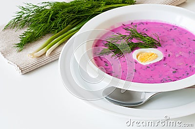 Cold beetroot soup Stock Photo