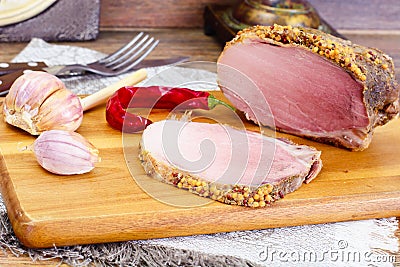 Cold Boiled Pork with Spice Stock Photo