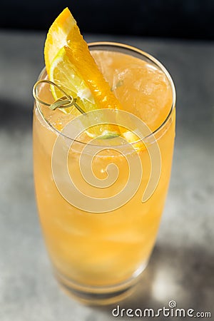 Cold Boozy Rum Anejo Highball Cocktail Stock Photo