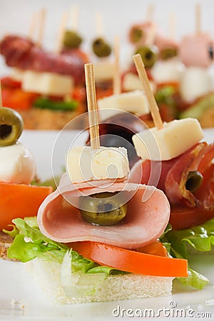 Cold buffet canape Stock Photo