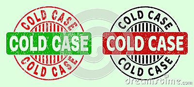 COLD CASE Round Bicolour Seals - Unclean Texture Vector Illustration