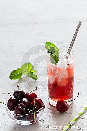 Cold cherry coctail Stock Photo