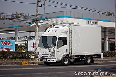 Cold Container Truck for Ice Transportation Editorial Stock Photo