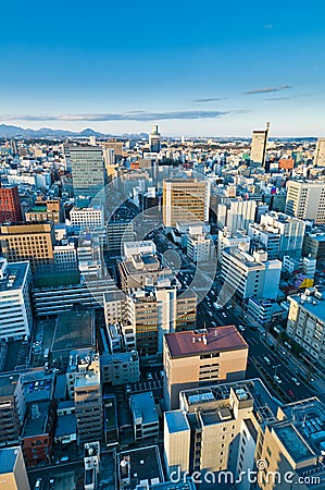 A cold day in Sendai Japan Stock Photo