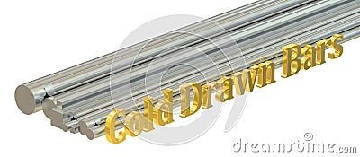 Cold drawn bars concept, rolled metal. 3D rendering Stock Photo