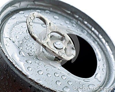 Metal drink bottle with pull ring Stock Photo