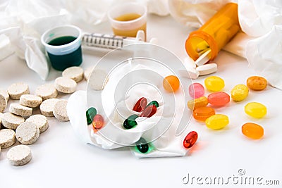 Cold and flu over the counter medications Stock Photo