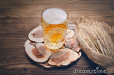 Cold foam beer. Stock Photo