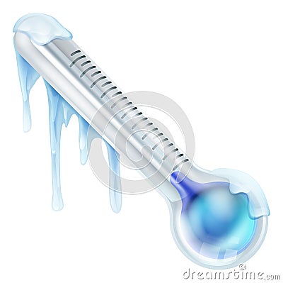 Cold frozen thermometer Vector Illustration