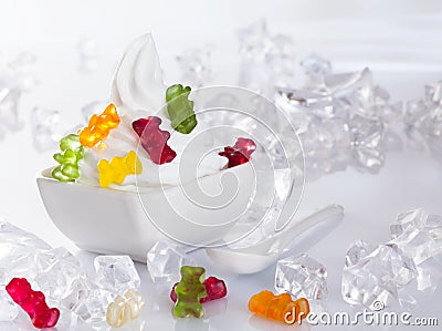 Cold Frozen yogurt Dessert Editorial Stock Photo