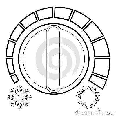 Cold heat regulator icon, outline style Vector Illustration