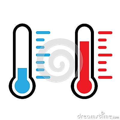 Cold and hot icon vector. temperature illustration sign. thermometer symbol. heat logo. Vector Illustration