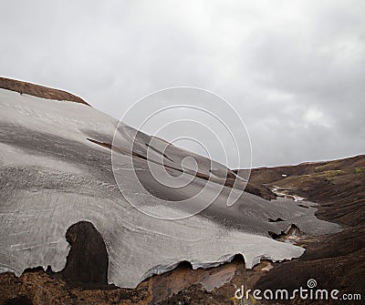 Cold Icelandic Landscape - Laugavegur, Iceland Stock Photo