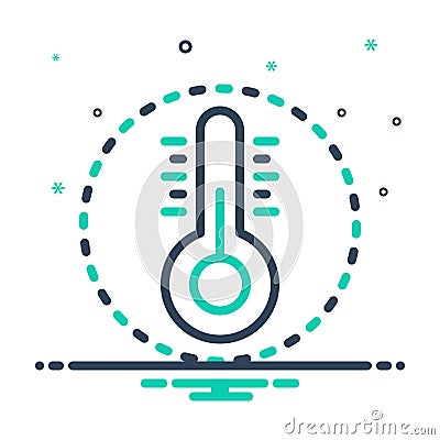 Mix icon for Cold, lagging and thermometer Stock Photo