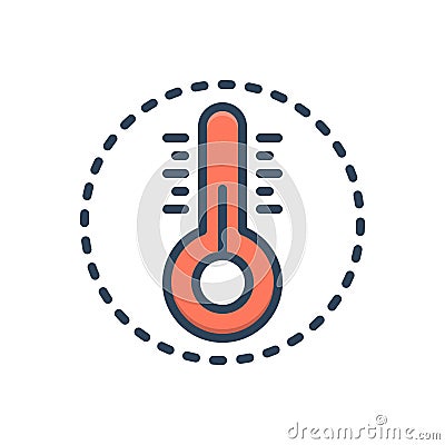 Color illustration icon for Cold, lagging and thermometer Cartoon Illustration