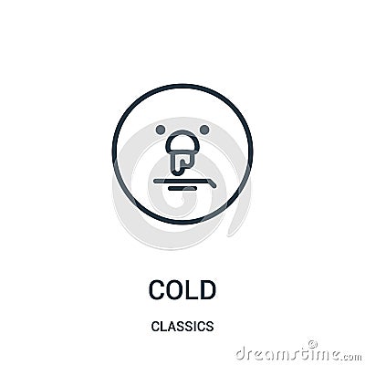 cold icon vector from classics collection. Thin line cold outline icon vector illustration. Linear symbol Vector Illustration