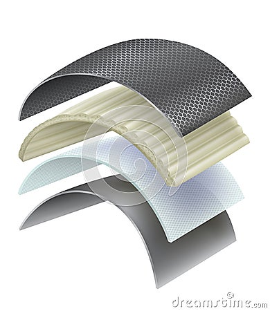 Cold insulation foil layer material Vector Illustration