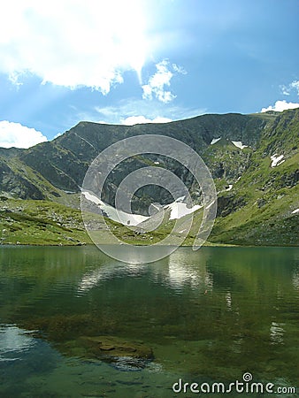 Cold lake in the Rila mountain Stock Photo