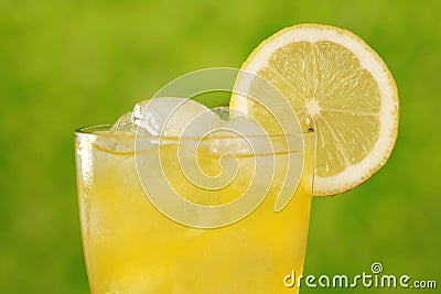 Cold lemonade with ice cubes Stock Photo