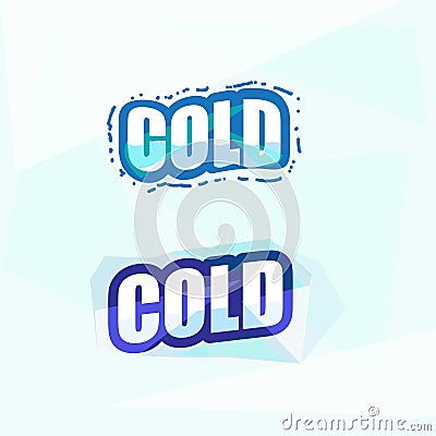 Cold letters. ice concept - Cartoon Illustration