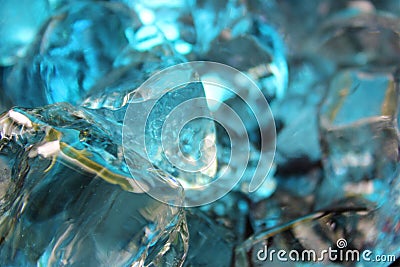 Cold blue,teal and beige colored ice cubes. Stock Photo