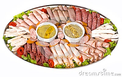 Cold Meat Catering Platter Stock Photo