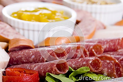 Cold Meat Catering Platter Stock Photo