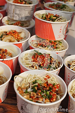 Cold noodles Stock Photo