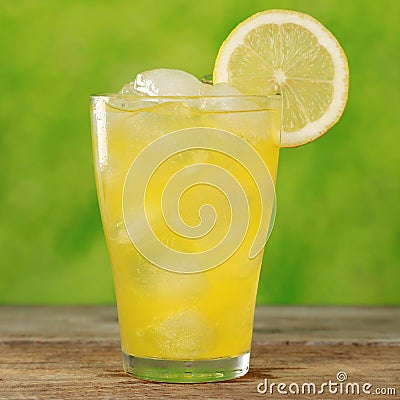Cold orange lemonade in a glass Stock Photo